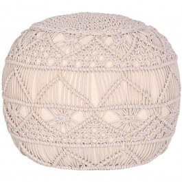 Πουφ Macrame 925-225-190 45x45x40cm Natural NATURAL