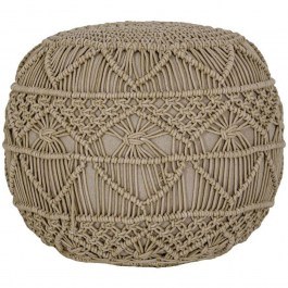 Πουφ Macrame 925-225-192 45x45x40cm Beige BEIGE