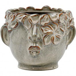 Κασπώ Κεφάλι Floral 039-126-075 20x18x16cm Green-Grey GREEN-GREY