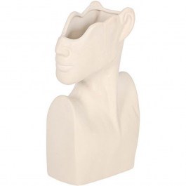 Plant Pot Face 374-126-097 18x7x26cm White WHITE