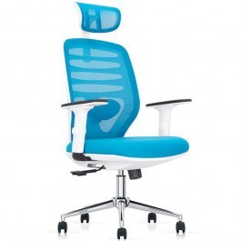Office Chair 0057-226-004 64x64x120/128cm Blue-White BLUE