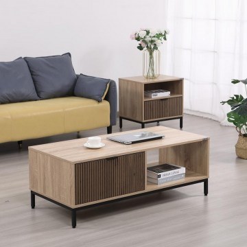 Τραπέζι Σαλονιού Rythmos 0033-127-019 110x50x40cm Sonoma-Walnut