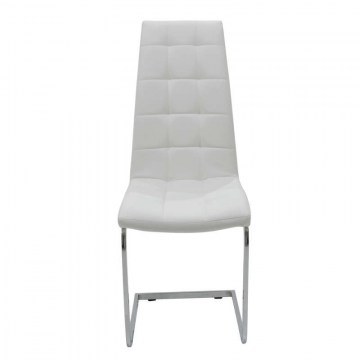 Καρέκλα Darrell Μεταλλική Χρωμίου Pu White 41X54X107Cm 029-000004