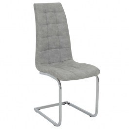 Καρέκλα Darrell Μεταλλική Χρωμίου Με Pu Antique Grey 42X49X106Cm 029-000022 GREY