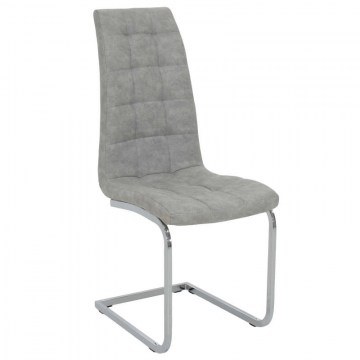 Καρέκλα Darrell Μεταλλική Χρωμίου Με Pu Antique Grey 42X49X106Cm 029-000022