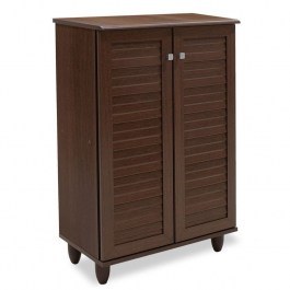 Shoe Organizer-Cabinet Santo 10 Pairs Walnut 60X34,5X91,5Cm 123-000060 BROWN