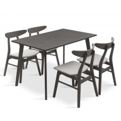 Τραπεζαρία Benson - Orlean Σετ 5τμχ 200-000185 120x80x75cm Rustic Grey