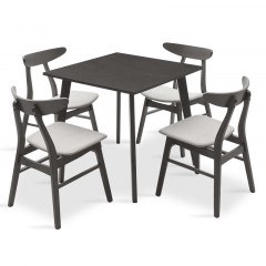 Τραπεζαρία Benson - Orlean Σετ 5τμχ 80x80x75cm 200-000179 Rustic Grey