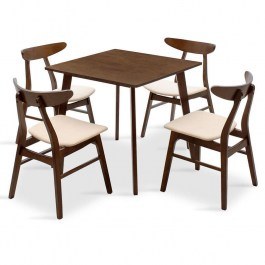 Τραπεζαρία Benson - Orlean Σετ 5τμχ 80x80x75cm 200-000176 Walnut WALLNUT