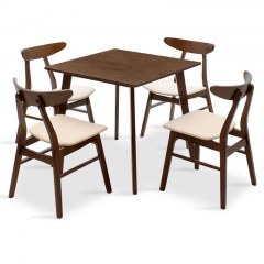Τραπεζαρία Benson - Orlean Σετ 5τμχ 80x80x75cm 200-000176 Walnut