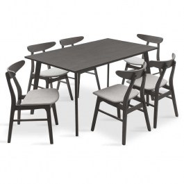 Τραπεζαρία Benson - Orlean Σετ 7τμχ 200-000191 150x90x75cm Rustic Grey GREY