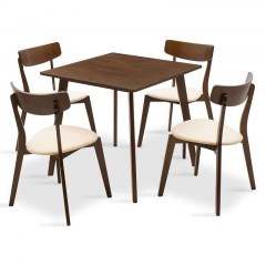 Τραπεζαρία Benson - Toto Σετ 5τμχ 200-000178 80x80x75cm Walnut