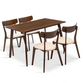 Τραπεζαρία Benson - Toto Σετ 5τμχ 200-000184 120x75x75cm Walnut WALLNUT