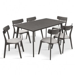 Τραπεζαρία Benson - Toto Σετ 7τμχ 200-000193 150x90x75cm Rustic Grey GREY