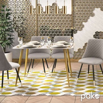 Τραπέζι Paris 029-000086 120x80x75cm Gold