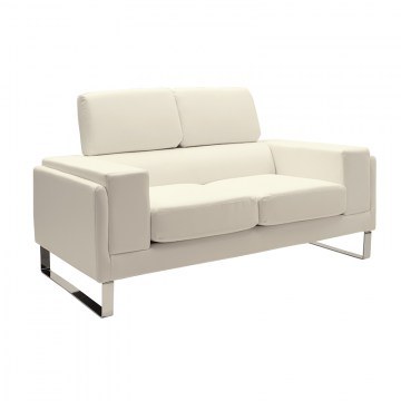 Καναπές Shea 074-000011 Διθέσιος 158x80x87cm White-Inox