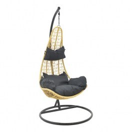 Κούνια Κήπου Soleil Κρεμαστή 135-000024 103x83x200 Natural-Black NATURAL-BLACK