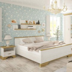 Bed Jaden 173-000023 170x207,5x81 For Mattress 160x200 Golden Oak-White Antique