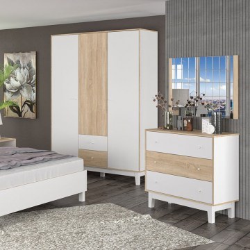 Συρταριέρα Awell 173-000006 90x44x88,5cm Sonoma-White