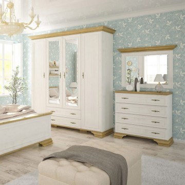 Συρταριέρα Jaden 173-000028 93,5x39x88,5cm Golden Oak-White Antique