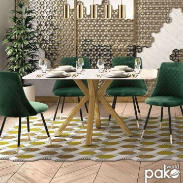 Table Paris 029-000089 160x80x75cm White-Gold