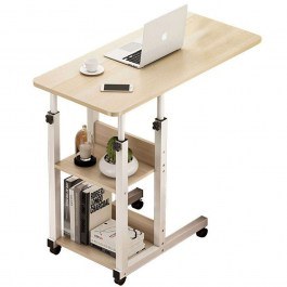 Τραπεζάκι Βοηθητικό Με Ρόδες Babs 072-000049 60x40x85cm White-Natural NATURAL