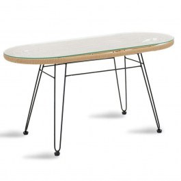 Garden Table Naoki 140-000005 100x45x46cm Black-Natural NATURAL-BLACK