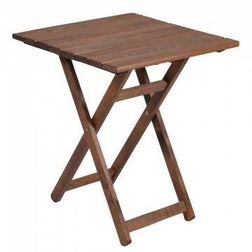 Τραπέζι Retto 237-000008 Από Μασίφ Ξύλο Οξιάς 60x60x71cm Walnut