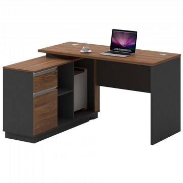 Professional Office Oscar Left Corner 246-000012 160x140x76cm Walnut-Anthracite