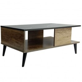 Coffee Table Moses 049-000064 90x54x37,5cm Marble Effect Black-Sonoma SONOMA-BLACK