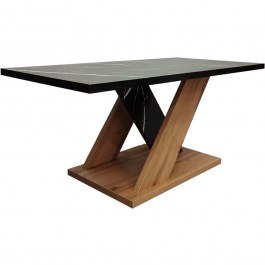 Τραπέζι Σαλονιού Solange 049-000104 110x55x47,5cm Marble Effect Black-Sonoma SONOMA-BLACK