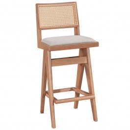 Σκαμπό Μπαρ Winslow 247-000007 44,5x46x98cm Natural-Grey NATURAL