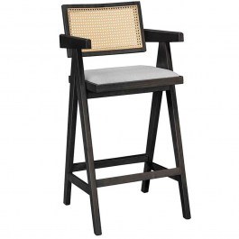 Σκαμπό Μπαρ Με Μπράτσα Winslow 247-000010 51,5x53,6x100cm Black-Grey BLACK