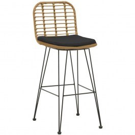 Bar Stool Naoki 286-000001 46x56x110cm Natural-Black NATURAL-BLACK