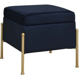 Stool With Storage Space Panton 257-000034 40x40x36,5cm Black-Gold BLACK
