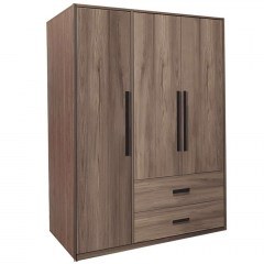 Ντουλάπα Τρίφυλλη Edritte 072-000097 120x52x195cm Light Walnut