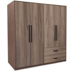 Four Door Wardrobe Edritte 072-000098 160x52x195cm Light Walnut
