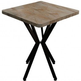 Table Prestone 321-000083 70x70x75cm Marble Effect White-Black WHITE-BLACK