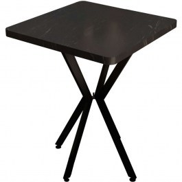 Table Prestone 321-000082 70x70x75cm Marble Effect Black BLACK