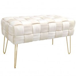 Σκαμπό Wenzo 257-000032 82x43x46cm Beige-Gold BEIGE