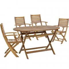 Τραπεζαρία Gorpo-Falov (Σετ 5Τμχ) 282-000029 130x80x72cm Natural