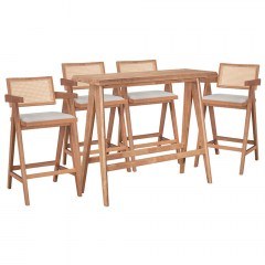 Τραπεζαρία Μπαρ Winslow I 247-000017 (Σετ 5Τμχ) 120x45x100cm Light Walnut