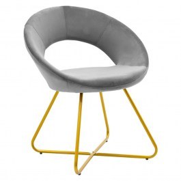 Καρέκλα Valentina 127-000133 65x60x82cm Grey-Gold GREY-GOLD