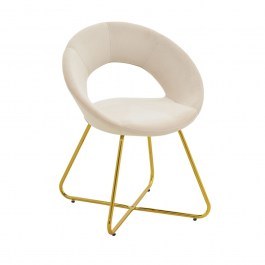 Καρέκλα Valentina 127-000168 65x60x82cm Beige-Gold BEIGE-GOLD