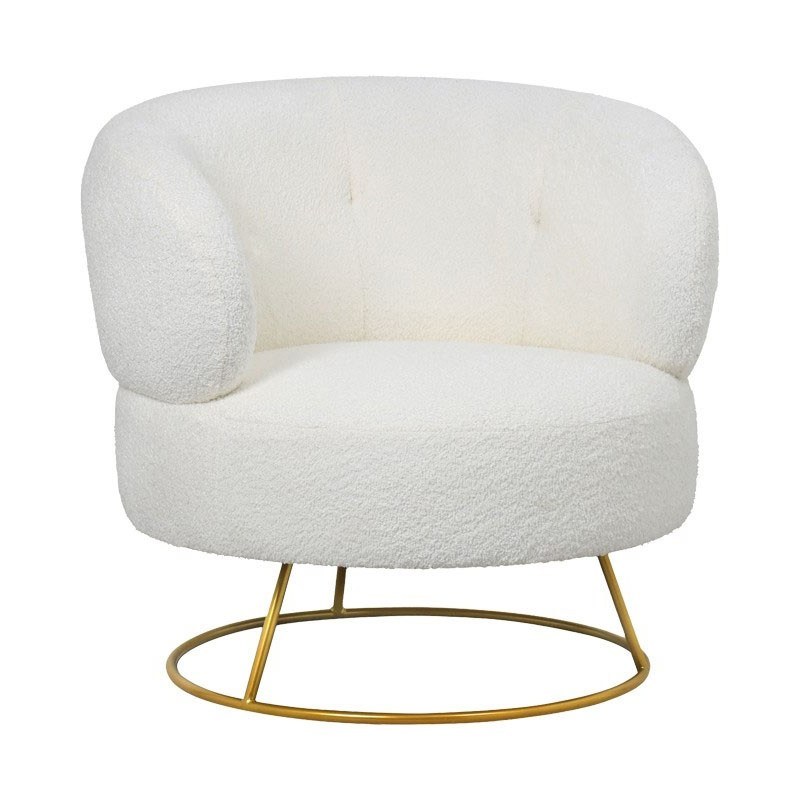 Πολυθρόνα — 87 × 81 × 81 cm — Μέταλλο,Ξύλο · Pakoworld · CREAM · Κωδικός designdrops-2337491