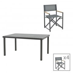 Garden Dining Table Mabu-Klinton 200-000772 (Set 5Pcs) Anthracite