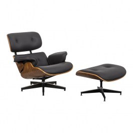 Πολυθρόνα Relax Jenna Με Υποπόδιο 332-000006 82x92x82cm Black-Walnut BLACK-WALNUT