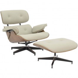 Πολυθρόνα Relax Jenna Με Υποπόδιο 332-000007 82x92x82cm Beige-Walnut BEIGE-WALNUT