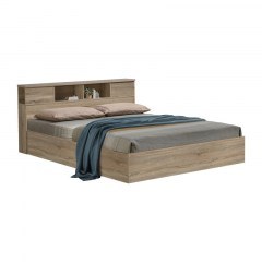 Bed Olympus (For Matress 140x200cm) 123-000235 147,7x221x84cm Light Oak
