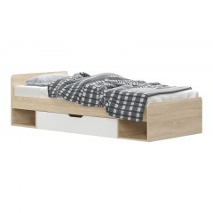 Κρεβάτι Letto (Για Στρώμα 90x200cm) 173-000049 Με Συρτάρι 90x200x60cm Oak-White